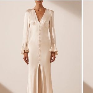 Shona Joy - La Lune Frill Cuff Bias Midi Dress